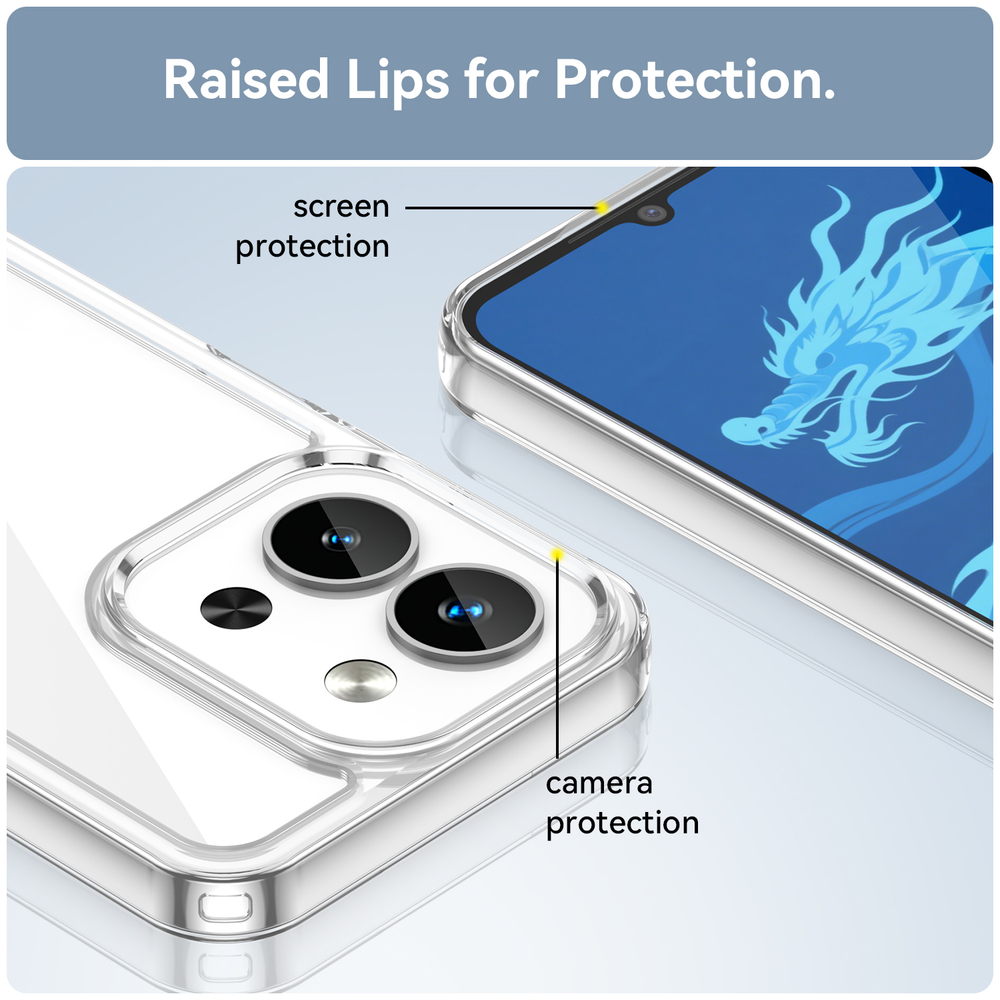 Противоударный чехол для смартфона Xiaomi Redmi 15C 4G, усиленные прозрачные защитные рамки