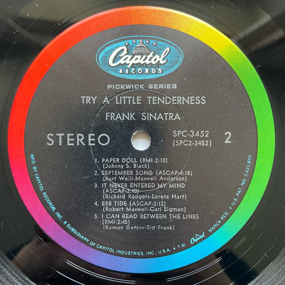 Винтажная виниловая пластинка LP Frank Sinatra Try A Little Tenderness (США 1968)