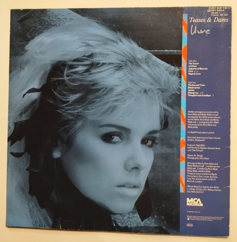 Винтажная виниловая пластинка LP Kim Wilde Teases and Dares (Germany 1984)
