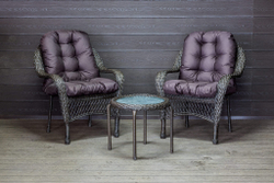 Садовый комплект из искусственного ротанга Мэдисон НЬЮ (Medison NEW) Balcony set с круглым столиком с подушками на сиденье и спинку