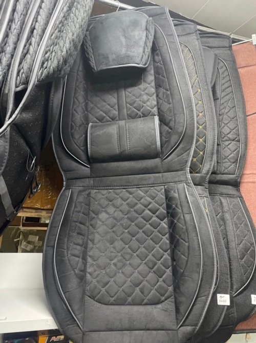 UU - Z7 Черный/ Комплект чехлов на сиденья, ткань черная, строчка черная, замша, 5 предметов, серия: стандарт ком-фо (за комплект)