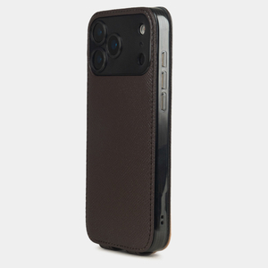 Чехол iPhone 17 Pro натуральная кожа сафьяно, коричневого цвета