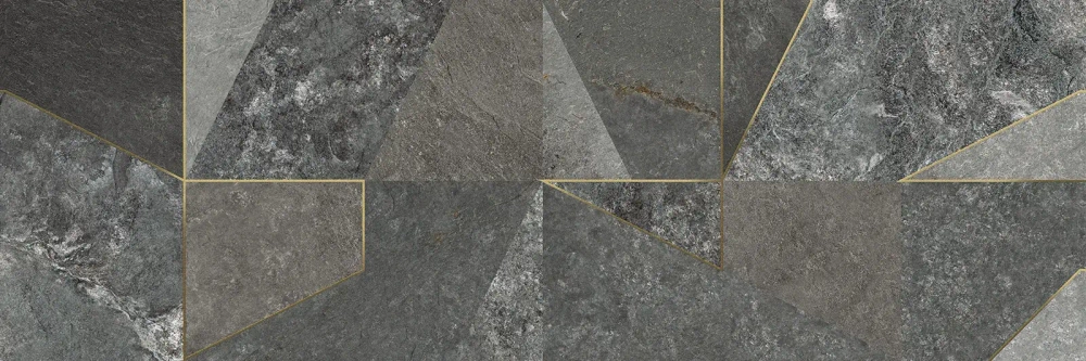 Настенная плитка Alma Ceramica TWU3090LAN74R Land 30x90 серая матовая под камень / геометрия