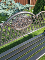 Скамья из литого алюминия для сада Ultimo, античная бронза