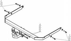Фаркоп Motodor Ford Focus 2 Sedan 2004 - 2011 г.в. (оцинк. Шар) арт.90701-A