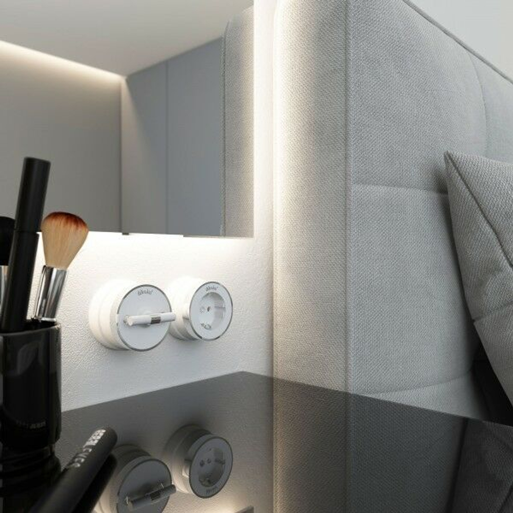 Выключатель на 4 положения двухклавишный Vintage (белый матовый/хром)