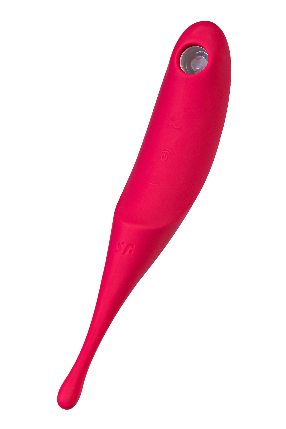 Точечный вибратор с вакуумной стимуляцией Satisfyer Twirling Pro, силикон, красный 20 см