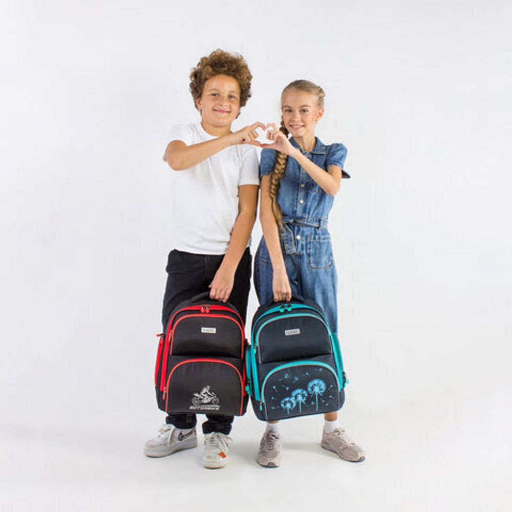 Рюкзак BRAUBERG CLASSIC, легкий каркас, премиум материал, "Motorbike", черный, 270583