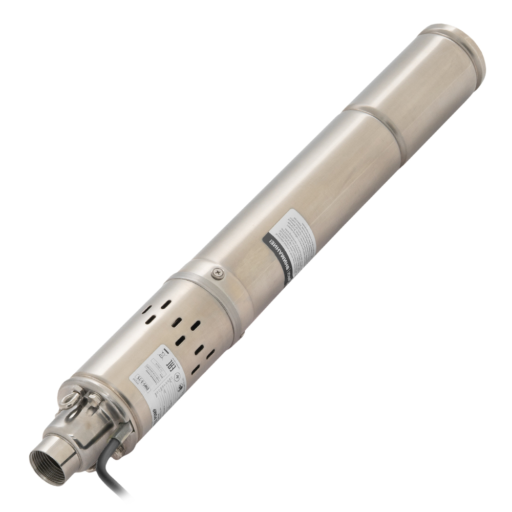 Скважинный насос DWS-3-75, винтовой, диаметр 3", 500 Вт, 1600 л/ч, напор 75 м Denzel