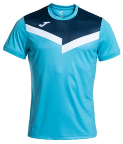 Мужская теннисная футболка Joma Court Short Sleeve T-Shirt - fluor turquoise/navy