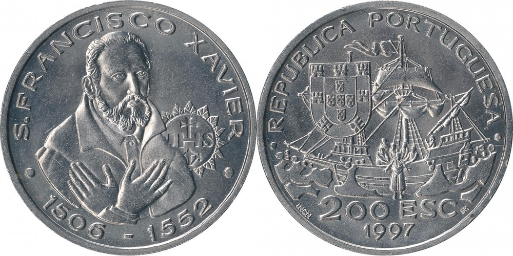 Португалия 200 эскудо, 1997 445 лет со дня смерти святого Франциска Ксаверия