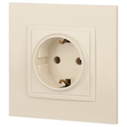 Розетка ЭРА Elegance 14-2101-02 с заземлением 2P+E Schuko 16A-250В IP20 слоновая кость
