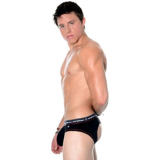 Мужские трусы джоки черные Andrew Christian  AC21