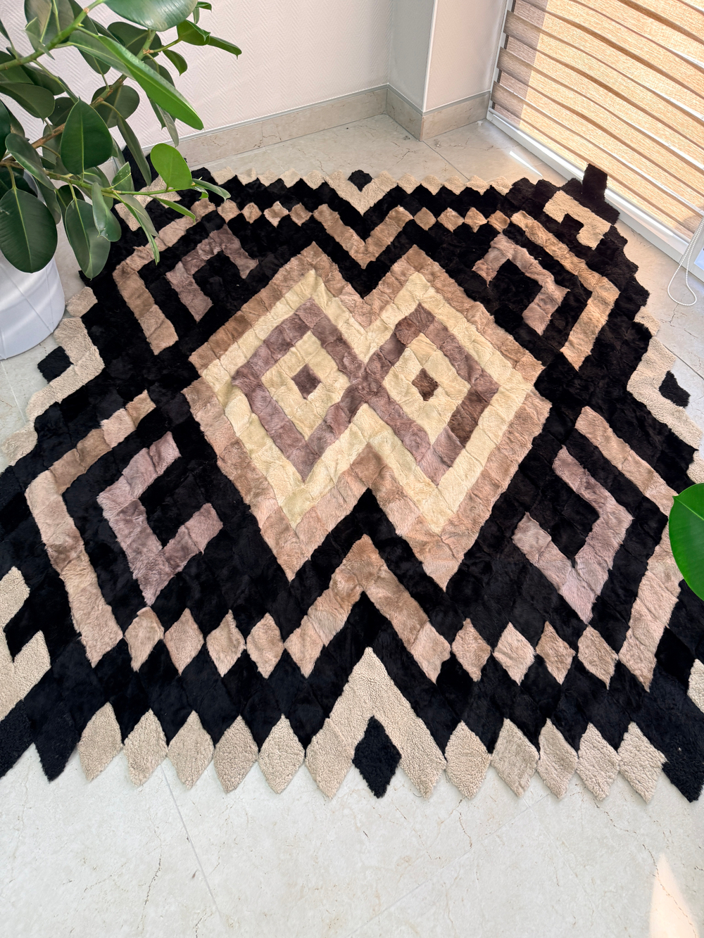 Покрывало меховое ковер из шкуры овчины