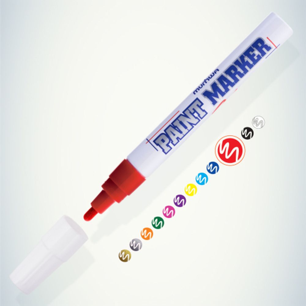 134860 MunHwa Маркер-краска PAINT MARKER, КРАСНАЯ 4мм (PM-03) | MunHwa
