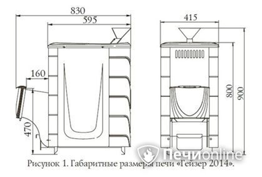 Дровяная печь-каменка TMF Гейзер 2014 Inox ДН КТК ЗК антрацит