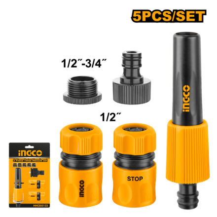 Набор соединителей для шлангов INGCO HHCS05122 1/2" 5 шт.