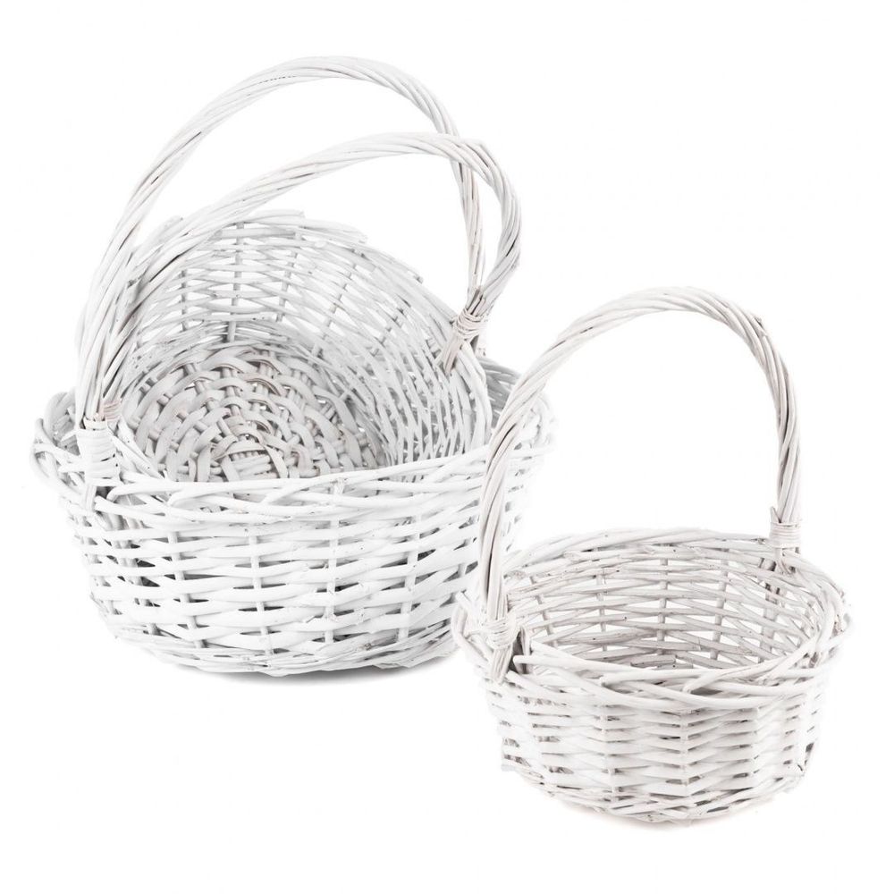 Корзина НАБОР/3шт (Ива) D35*41/D29*35/D22*31 КРУГ БЕЛЫЙ