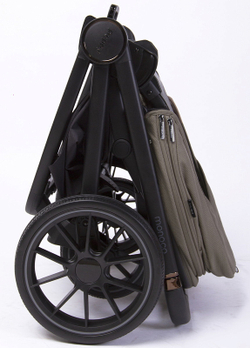 Детская коляска Peppy Monaco 3 в 1 с автокреслом First Sandstone (песочный), рама черная