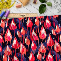 Ткань премиум сатин фантазийные тюльпаны