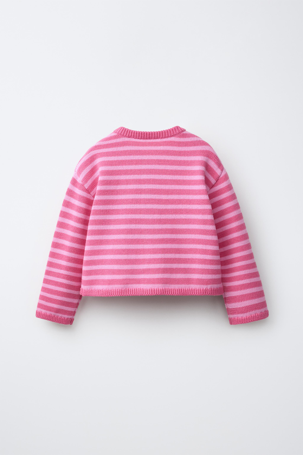 ZARA КАРДИГАН В ПОЛОСКУ С СЕРДЦЕМ, РОЗОВЫЙ