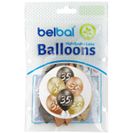 Шар латексный 35см Набор 6 шт Юбилей - 35 (Ассорти)