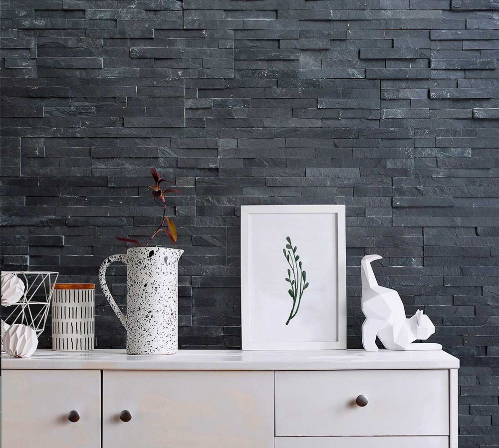 Натуральный камень Сланец черный Pharaon 150x600x10-20 Классик