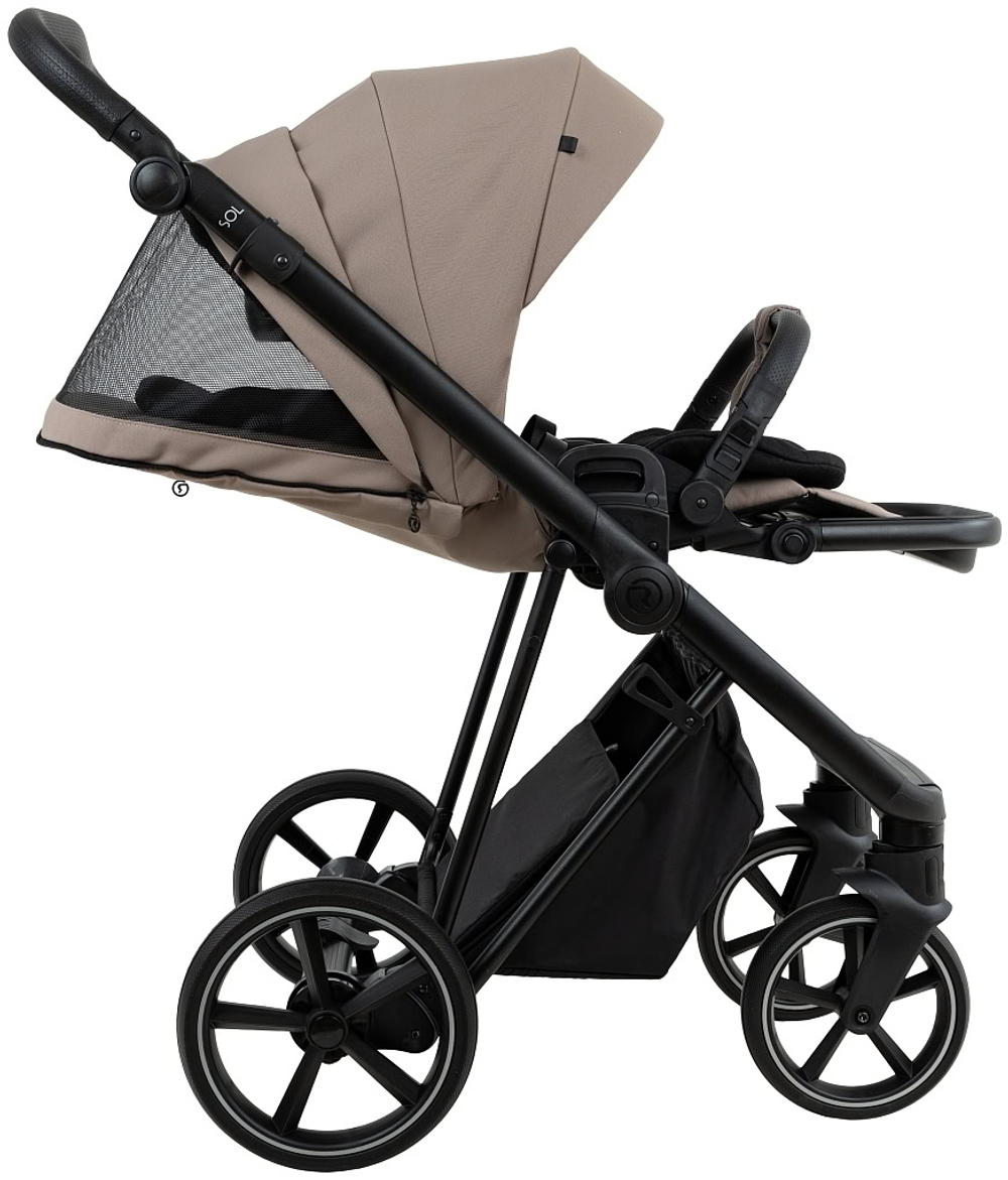 Детская коляска Roan Sol 2.0 3 в 1 с автокреслом Pituso Baesa Pro Black SLL/31/T Hazel/Black/руч.Black