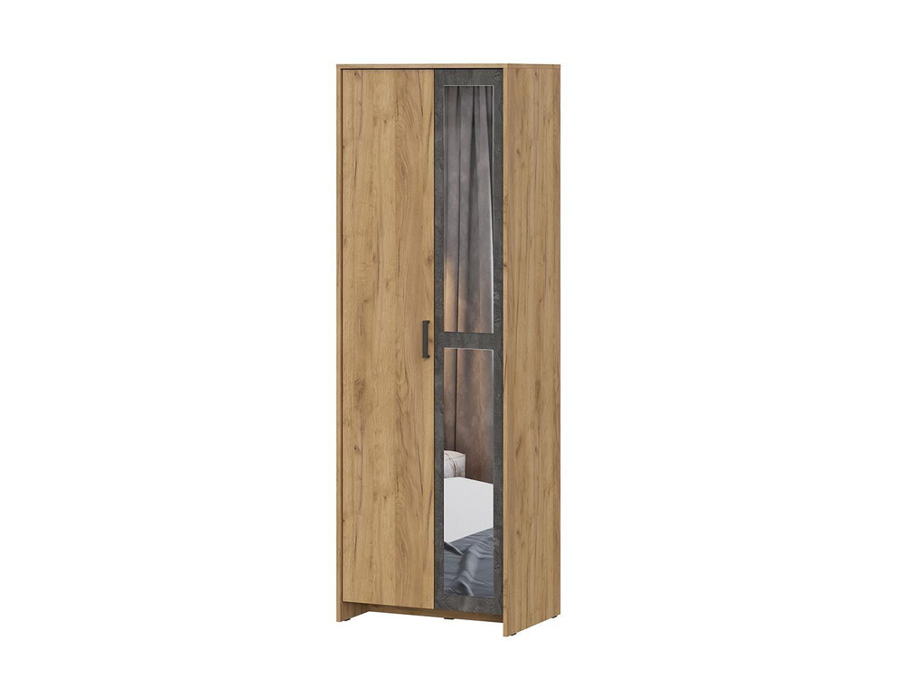 МСП 1 шкаф двухстворчатый / Дуб Золотой/Камень темный