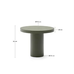 Aiguablava Журнальный столик зеленый цементный Ø90 см