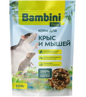 Bambini Pets для крыс и мышей, 800гр.