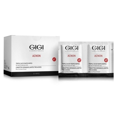 Влажные очищающие салфетки GiGi Acnon Triple Acid Rapid Wipes 30шт