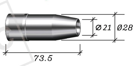 BU-02108 Сопло газовое цилиндрическое 21/73,5L ARCTEC