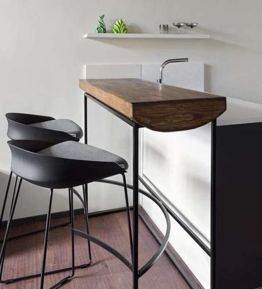 Барный стул Wally 76 см, черный с серым сиденьем