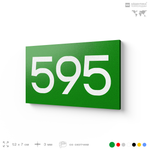 Номер на дверь 595, табличка на дверь для офиса, квартиры, кабинета, аудитории, склада, зеленая 120х70 мм, Айдентика Технолоджи