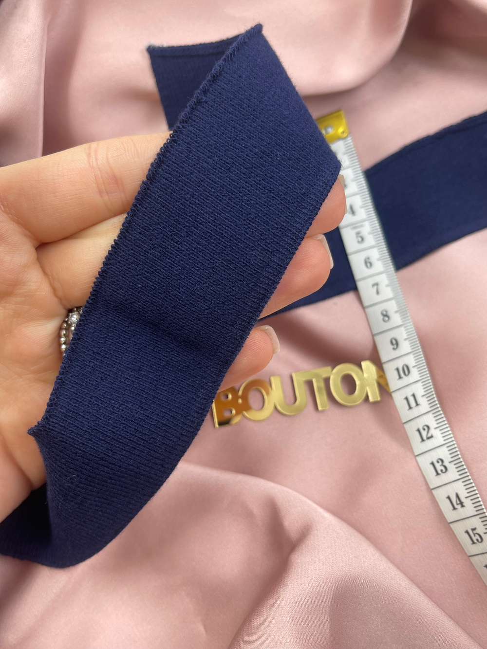 Подвяз трикотажный синий  0,84 м, ширина 4 см