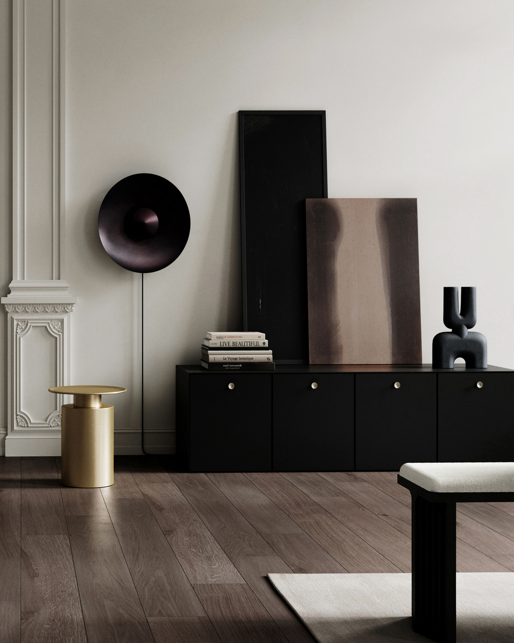 Стол 101 Copenhagen Pillar Table, Tall, Brass