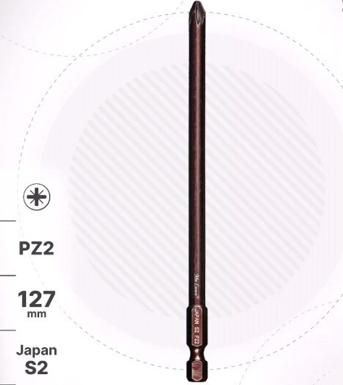 Бита  РZ2*127 магн. д/больш.нагрузок БЛИСТЕР (уп  5шт) Японская сталь Mr.Logo