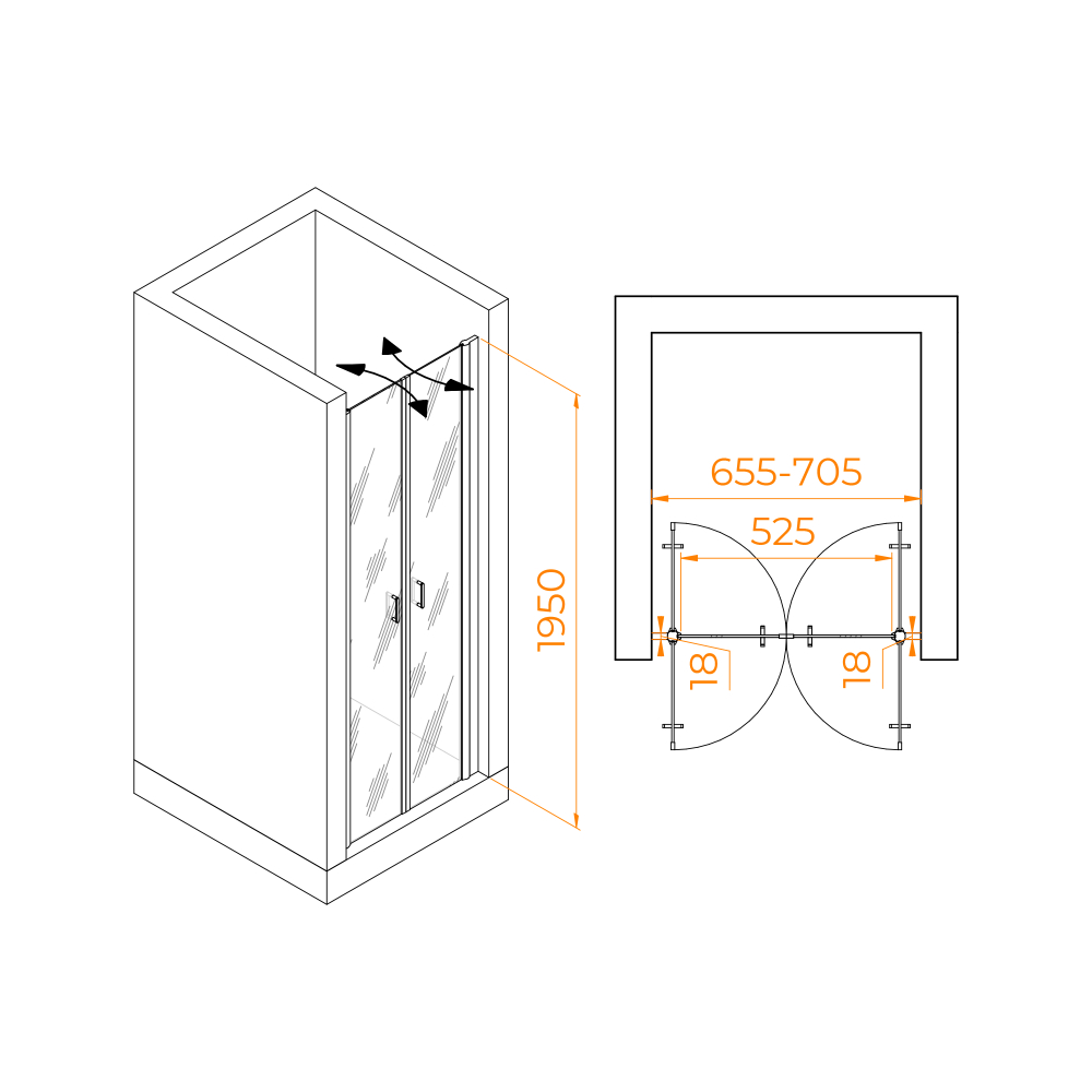 Душевая дверь RGW PA-104 (700)