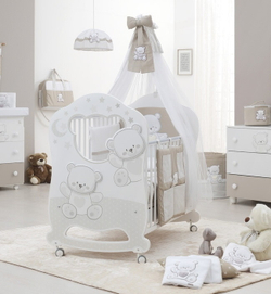 Детская кроватка Italbaby Jolie Oblo белый/шоколад