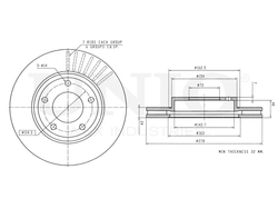 Диск тормозной передний UNIO BRD-20373