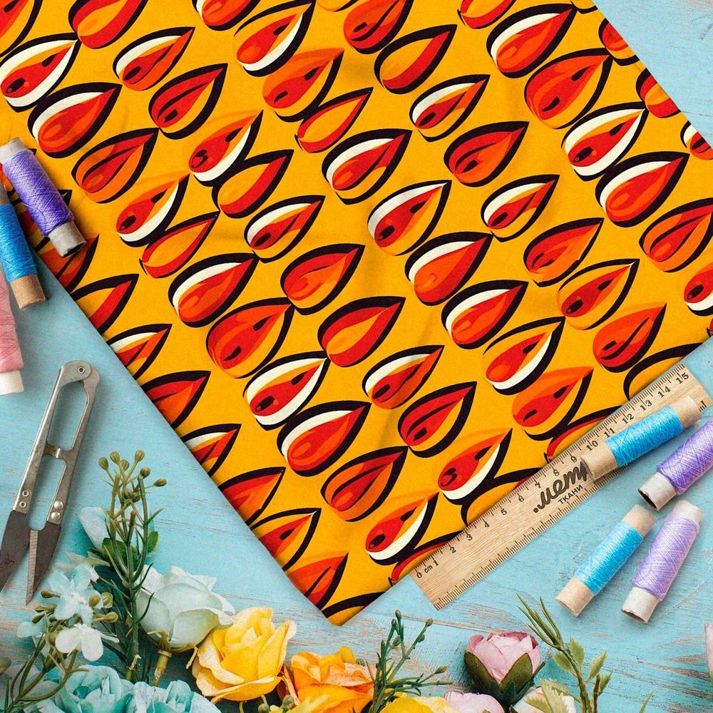 Ткань премиум таффета пиксельные эмоции