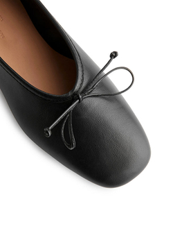 ARKET КОЖАНЫЕ БАЛЕТКИ, ЧЕРНЫЙ