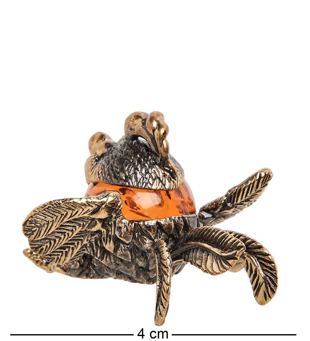 Народные промыслы AM-1376 Фигурка «Петух Петя» (латунь, янтарь)