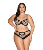 Трусики-слипы Sublime с цветочной вышивкой (Размер: XXXL) (Цвет: черный)