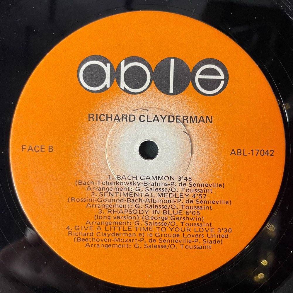Винтажная виниловая пластинка LP Richard Clayderman Medley Concerto (Канада 1978)