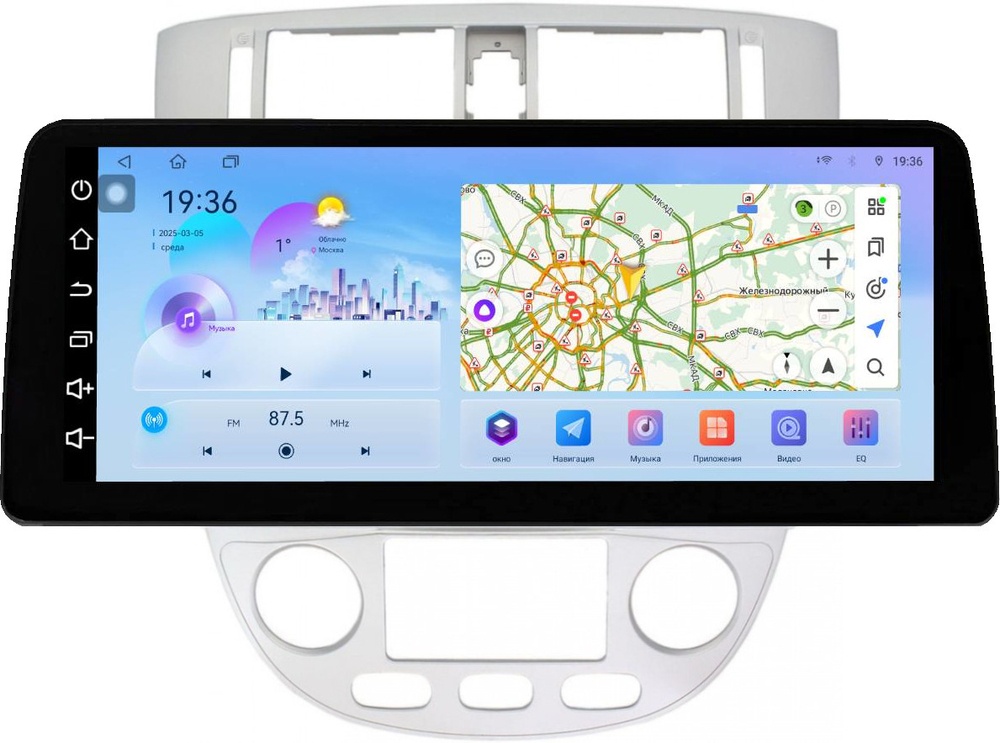 Магнитола для Chevrolet Lacetti седан/универсал, Daewoo Gentra (климат, рамка серебро) - FarCar монитор 12.3" 2K QLED на Android 14, TS10, CarPlay, 4G SIM-слот