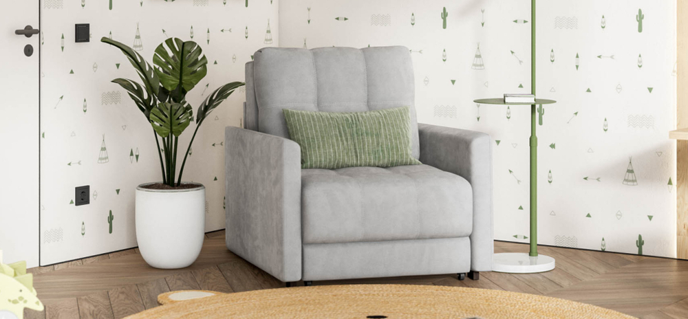 Босс Лофт кресло-кровать Велюр Монолит сталь