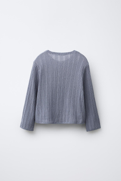 ZARA КАРДИГАН В РУБЧИК , СЕРО-СИНИЙ
