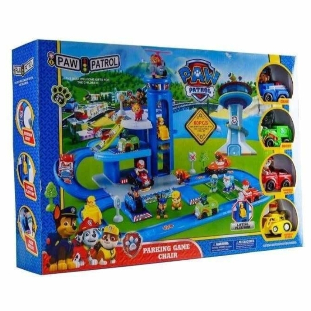 Набор игровой Щенячий патруль, Парковка с лифтом, База спасателей "Paw Patrol / Parking Game Chair" 4машины